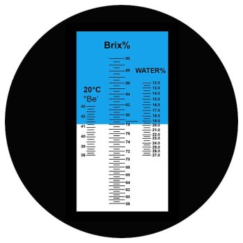 Покази рефрактометра у випадку діоптричної олії 78% Brix